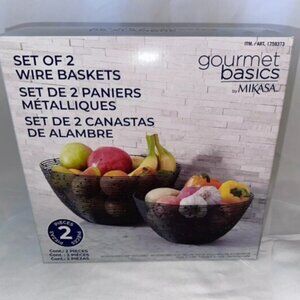 Mikasa Gourmet Basics Modern Metal Baskets, 2 Pieces, for Fruits and Vegetables